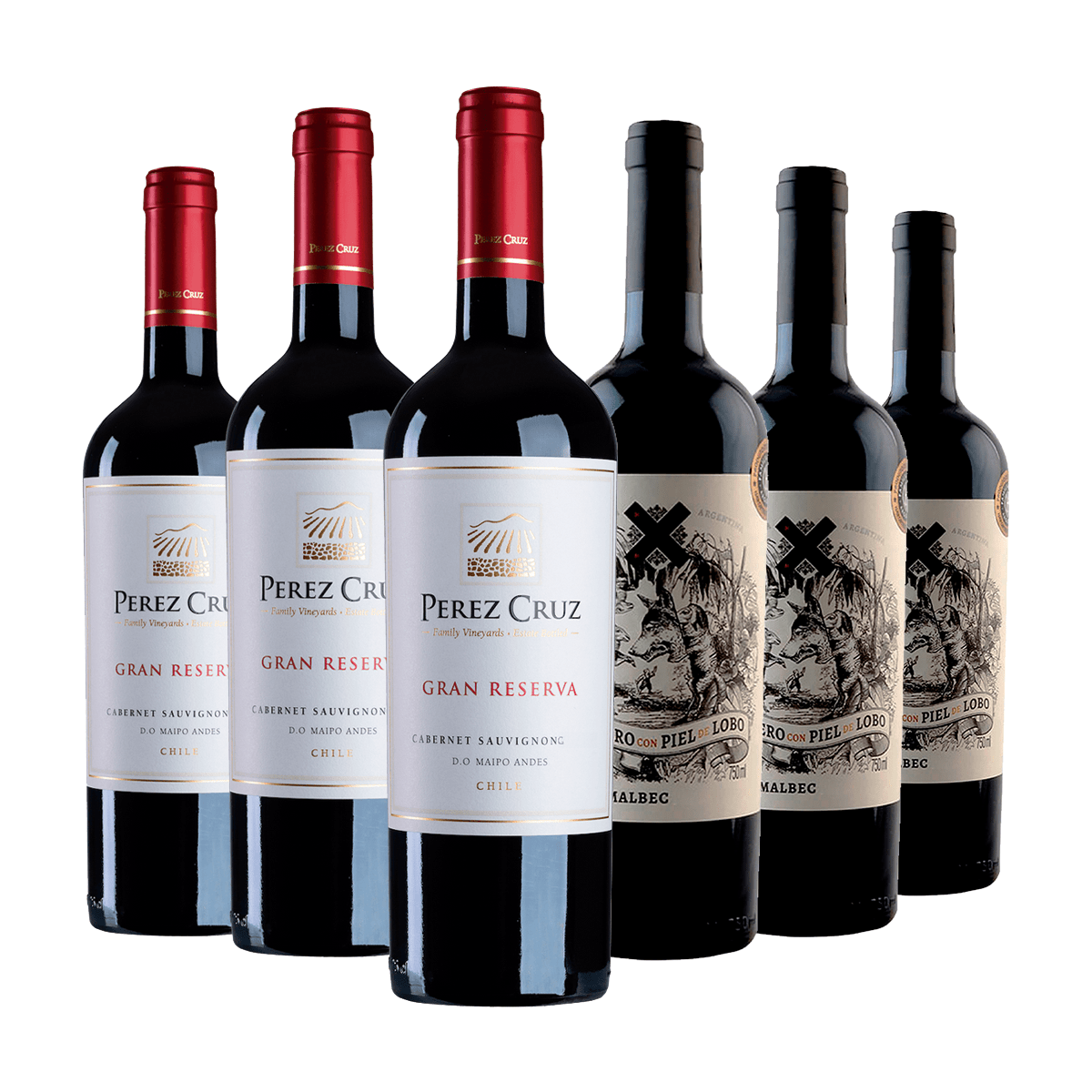 Kit 6 Cordero Malbec e Pérez Cruz Gran Reserva Cabernet Sauv